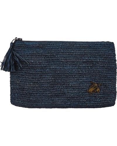 Vilebrequin Raffia Beach Pouch - Blue