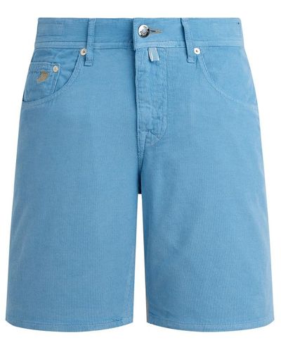 Vilebrequin Bermuda en velours 5 poches homme uni - garonne - Bleu