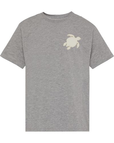 Vilebrequin Cotton T-shirt Turtle Patch - Gray