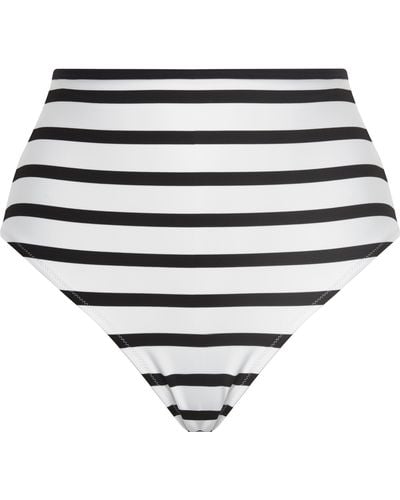 Vilebrequin Highwaisted Bikini Bottom Rayures - White