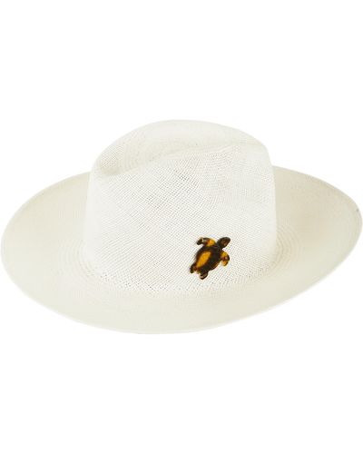 Vilebrequin Natural Straw Hat Solid - White