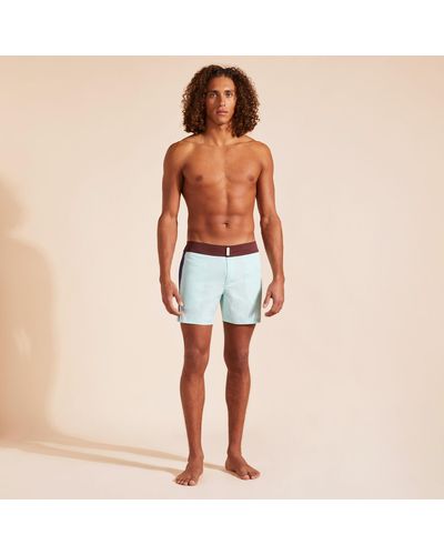 Vilebrequin Stretch Swim Shorts Flat Belt Colour Block - Blue