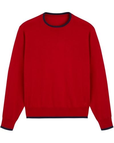 Vilebrequin Merino Wool Cashmere Silk Crewneck Sweater - Rosso