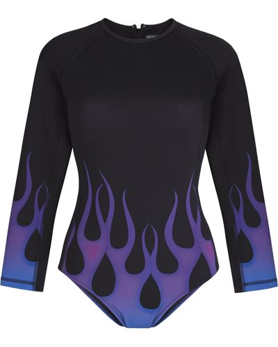Vilebrequin Rashguard One-piece Swimsuit Hot Rod 360° - Blue