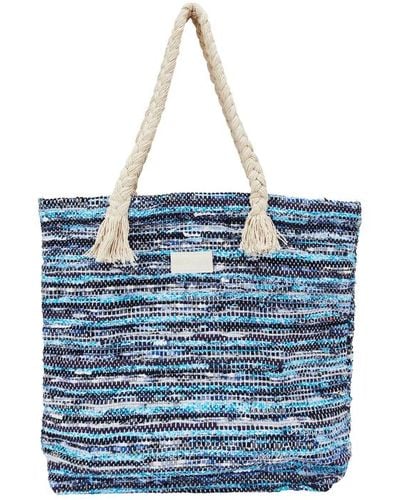 Vilebrequin Grand sac de plage écoresponsable - bamboo - Bleu