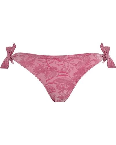 Vilebrequin Floral Jacquard-bikinihose Zum Seitlichen Binden Für Damen - Pink