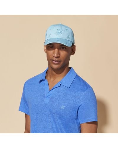 Vilebrequin Embroidered Cap Turtles All Over - Blue