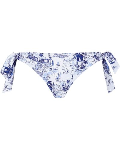 Vilebrequin Mini Brief Side Tie Bikini Bottom Riviera - Blue