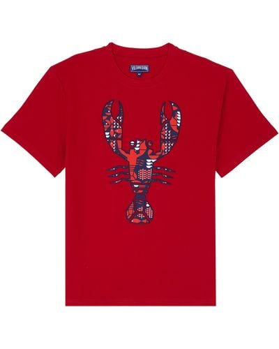Vilebrequin Oversized Organic Cotton T-shirt Graphic Lobsters - Red