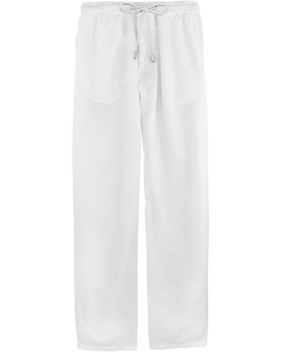 Vilebrequin Pantalon en lin uni - Blanc