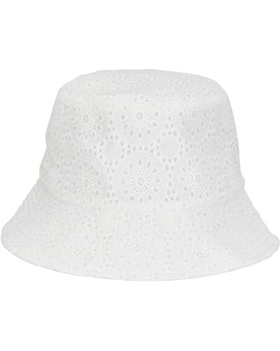 Vilebrequin Cotton Bucket Hat Broderies Anglaises - White