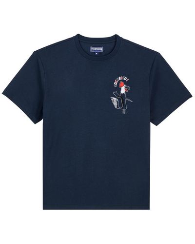 Vilebrequin T-shirt oversize en coton organique homme cocorico! - ted - Bleu