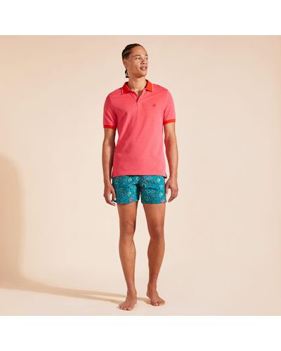 Vilebrequin Cotton Changing Colour Polo Solid - Red