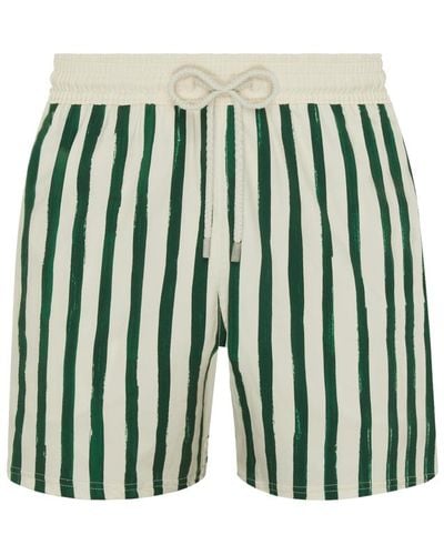 Vilebrequin Maillot de bain court stretch homme hs stripes - maillot de bain - moorise - Vert