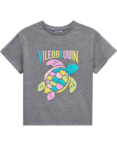 Vilebrequin Buntes T-shirt Für Mädchen Mit Schildkröten-print - Grau
