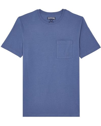 Vilebrequin T-shirt En Coton Bio Homme Uni - Titus - Bleu - Taille XS