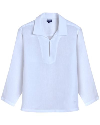 Vilebrequin Vareuse en lin unisexe - chemise - cocon - Bleu