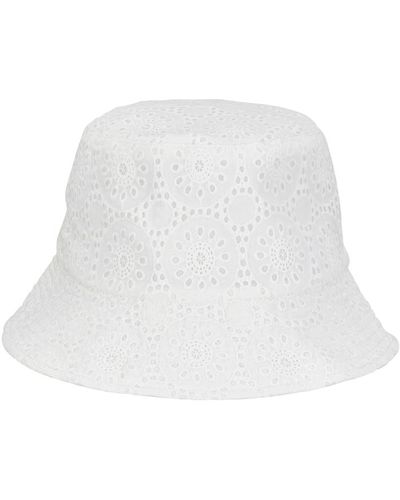 Vilebrequin Cappello da pescatore unisex in cotone broderies anglaises - berretto - betty - Bianco