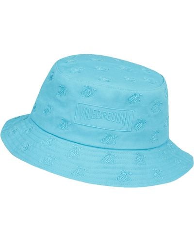 Vilebrequin Embroidered Bucket Hat Turtles All Over - Blau