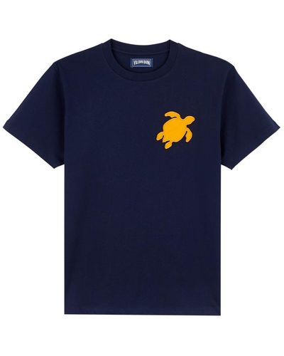 Vilebrequin T-shirt en coton homme patch tortues - portisol - Bleu