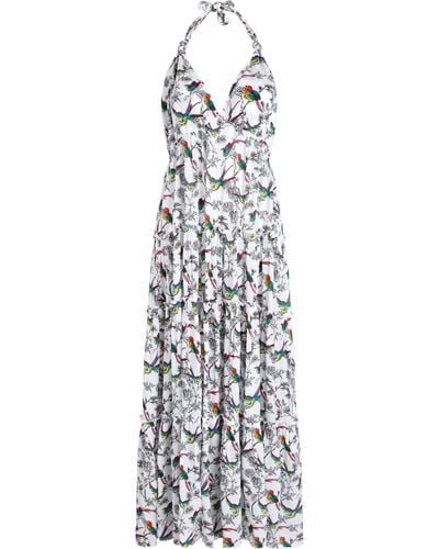 Vilebrequin Viscose Long Backless Dress Rainbow Birds - White