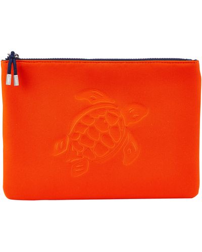 Vilebrequin Zipped Turtle Beach Pouch Neoprene - Orange