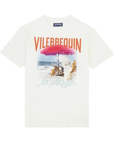 Vilebrequin Cotton T-shirt Wave On Vbq Beach - White