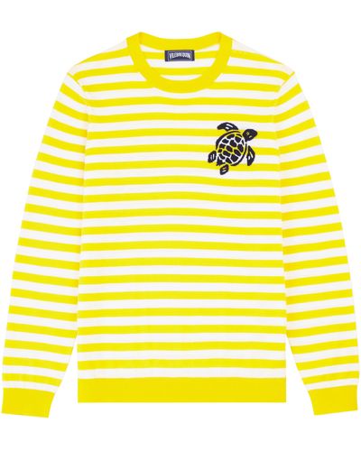 Vilebrequin Crewneck Striped Cotton Sweater - Gelb
