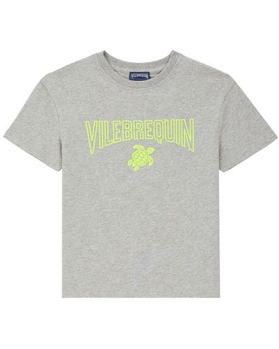 Vilebrequin T-Shirt En Coton Organique Logo Gomme Garçon - Gris
