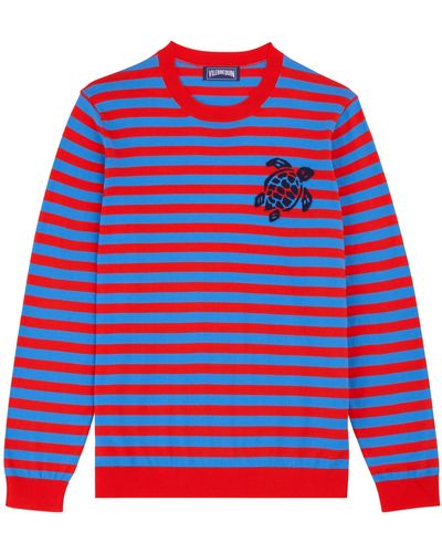 Vilebrequin Crewneck Striped Cotton Jumper - Red