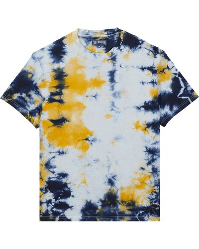 Vilebrequin Tie & Dye T-shirt Aus Bio-baumwolle Für Herren - Blau
