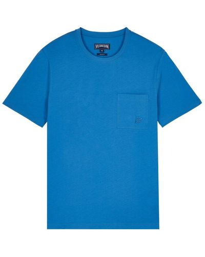 Vilebrequin T-shirt En Coton Bio Homme Uni - Titus - Bleu - Taille XS