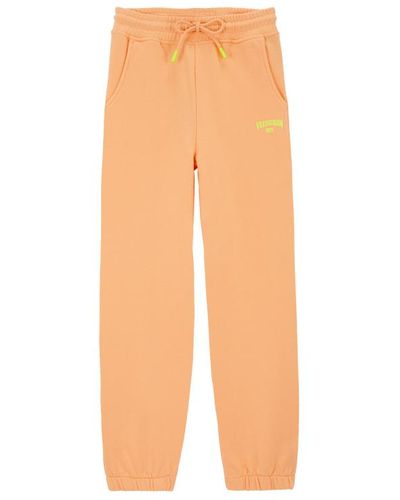 Vilebrequin Pantalon jogging en coton garçon logo imprimé - gaetan - Orange