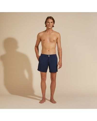 Vilebrequin Stretch Swim Shorts Flat Belt Solid - Blue