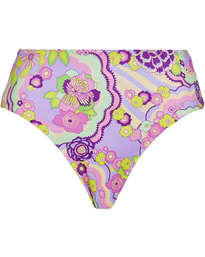 Vilebrequin Slip bikini donna a vita alta rainbow flowers - costume da bagno - lake - Viola