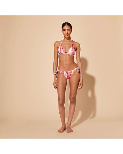 Vilebrequin Halter Bikini Top Ikat Flowers - Orange