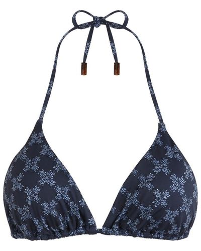 Vilebrequin Women triangle bikini top vbq monogram - costume da bagno - fleur - Blu