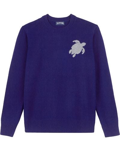 Vilebrequin Wool And Cashmere Crewneck Sweater Turtle - Blue