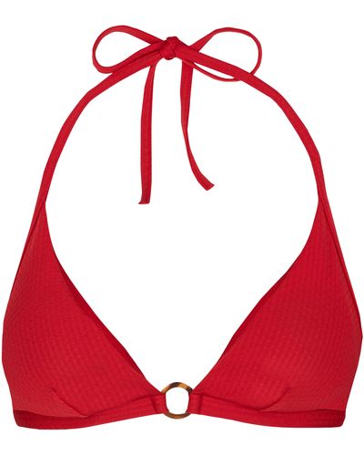 Vilebrequin Halter Bikini Top Plumetis - Red
