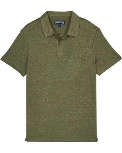 Vilebrequin Linen Jersey Polo Solid - Green