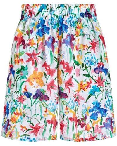 Vilebrequin Bermuda donna in viscosa happy flowers - shorts - linou - Blu