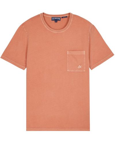 Vilebrequin T-shirt uomo in cotone biologico tinta unita - t-shirt - titus - Arancione