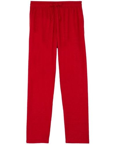 Vilebrequin Pantaloni unisex in jersey di lino tinta unita - pantaloni - polide - Rosso
