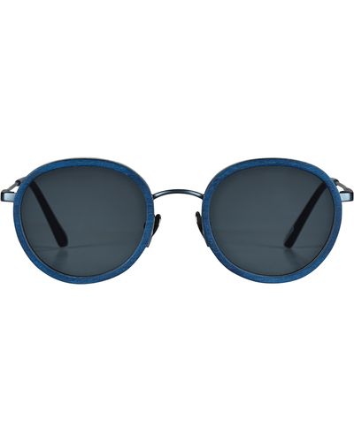 Vilebrequin White Tulipwood Sonnenbrille Für Damen Und Herren - Blau