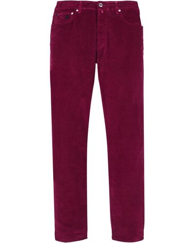 Vilebrequin 5-pockets Corduroy Pants 1500 Lines - Red