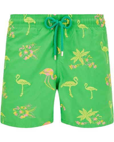 Vilebrequin Swim Trunks Embroidered 2012 Flamants Rose - Green