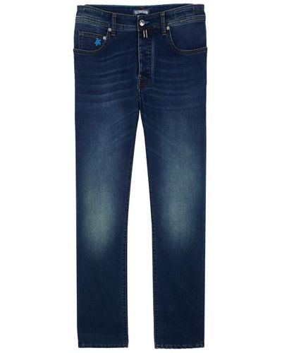 Vilebrequin Jeans Uomo A 5 Tasche In Cotone Sud - Jean - Gbetta18 - Blu - Taglia 34
