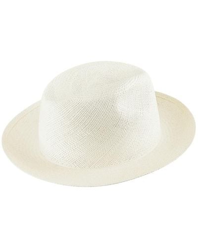Vilebrequin Cappello unisex in paglia naturale tinta unita panama - berretto - charming - Bianco