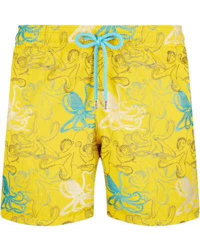 Vilebrequin Embroidered Swim Trunks Octopussy - Yellow