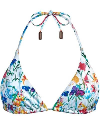 Vilebrequin Top bikini donna a triangolo happy flowers - costume da bagno - fleur - Blu